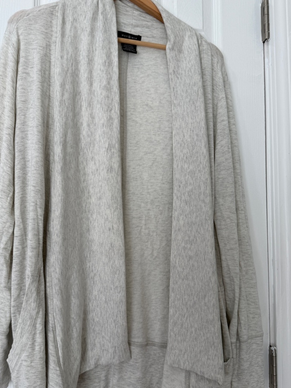 Soft Draped Cardigan in Light Heather Cream - Picture 8 of 12
